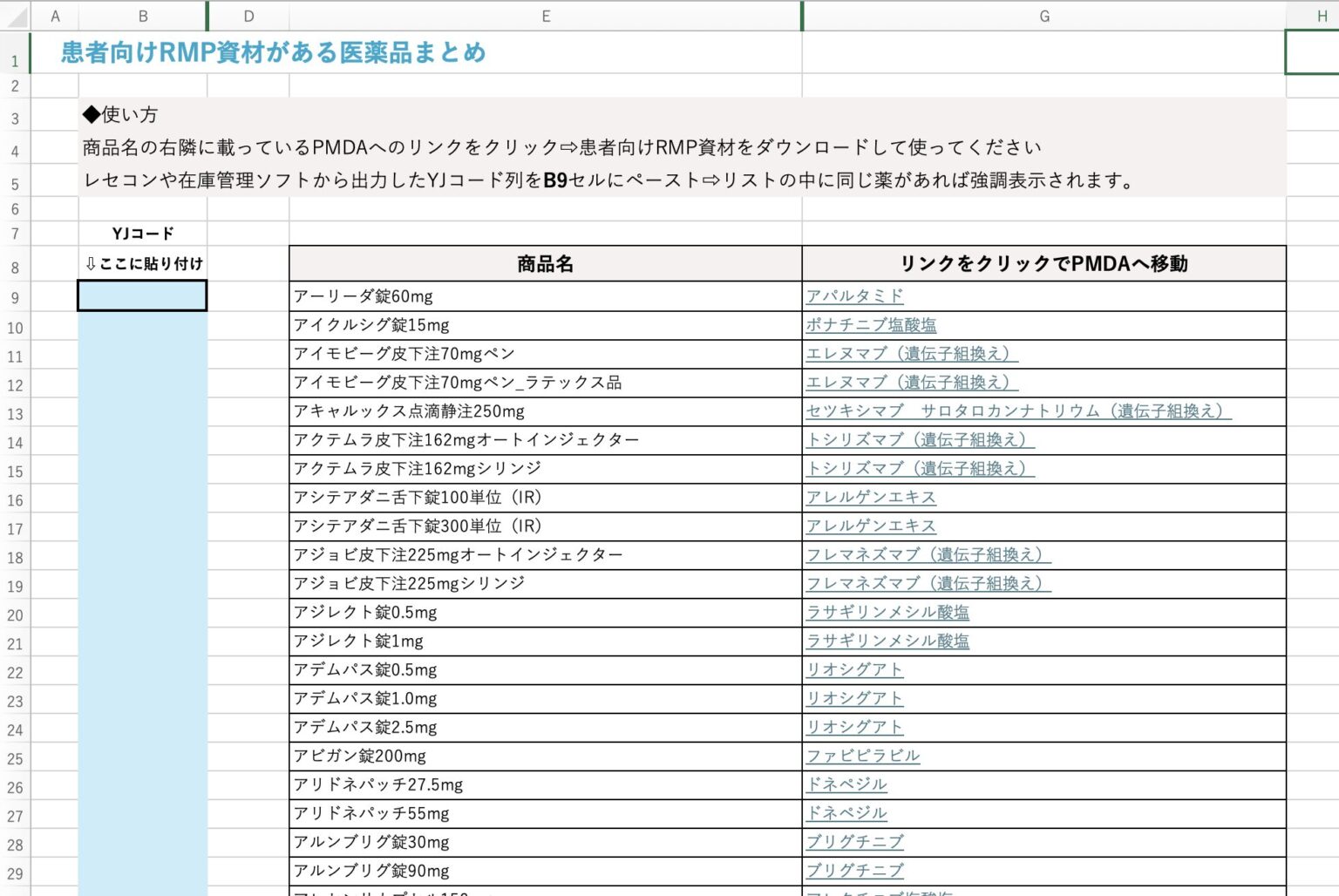 【Excelファイル付】患者向けRMP資材のある医薬品一覧 - お金と薬のお勉強